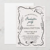 Modern Graduation Celebration  Kaart (Voorkant / Achterkant)