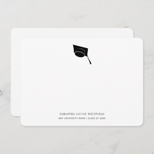 Modern Graduation Classic Grad Cap Bedankkaart (Voorkant / Achterkant)