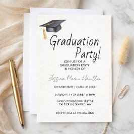 Modern Graduation Invitation Template Kaart