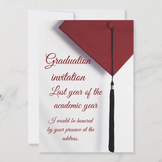 Modern Graduation Invitation with Graduation Cap Kaart (Voorkant)