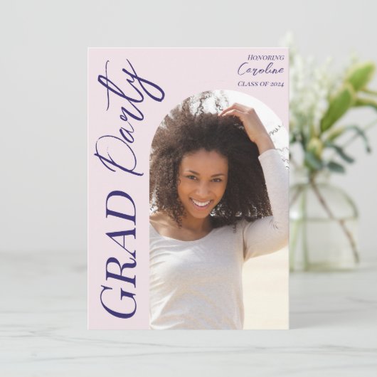 Modern Graduation Party 2025 Script Arch Foto Kaart (Staand voorkant)