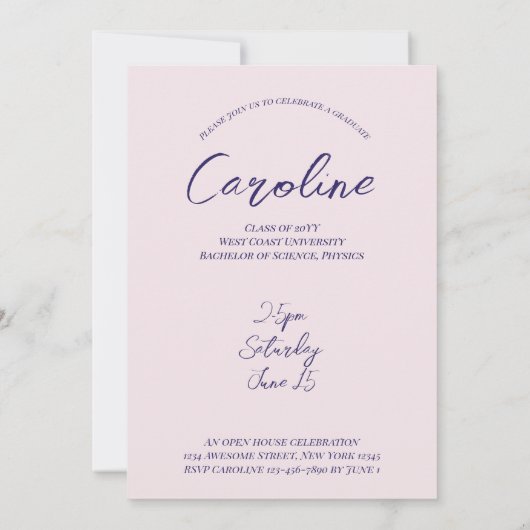 Modern Graduation Party 2025 Script Arch Foto Kaart (Achterkant)