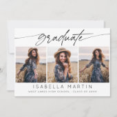 Modern Graduation Party 3 Photo Collage Script Kaart (Voorkant)
