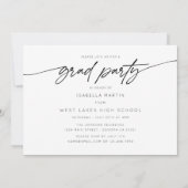 Modern Graduation Party 3 Photo Collage Script Kaart (Achterkant)