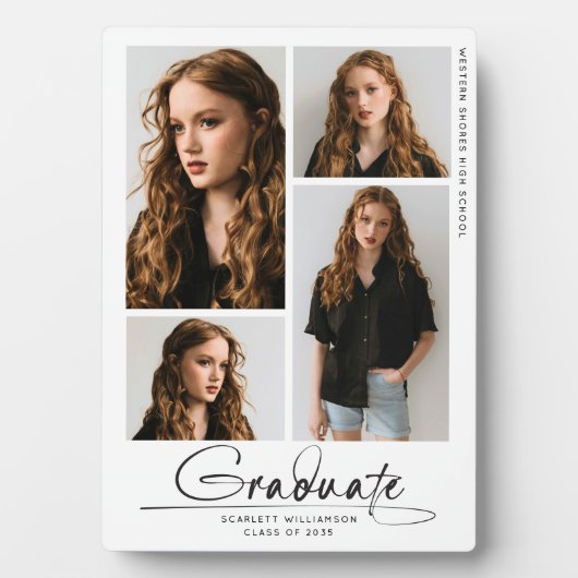 Modern Graduation Party 4 Fotocollage Script Fotoplaat (voorkant)