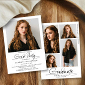 Modern Graduation Party 4 Fotocollage Script Kaart