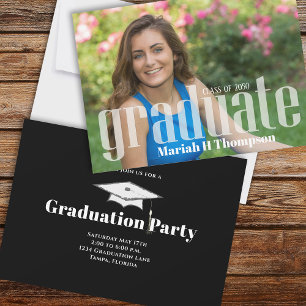 Modern Graduation Party Eenvoudige foto Kaart