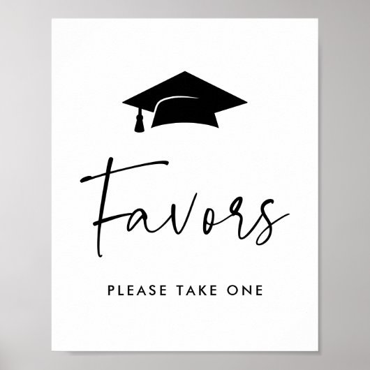Modern Graduation Party Favorieten Teken Poster (Voorkant)
