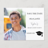 Modern Graduation Party guy budget Save the Date Flyer (Voorkant)