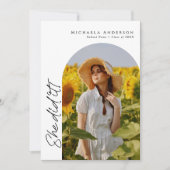 Modern Graduation Party Handgeschreven Script 2-fo Kaart (Voorkant)