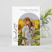 Modern Graduation Party Handgeschreven Script 2-fo Kaart (Staand voorkant)