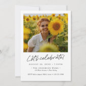 Modern Graduation Party Handgeschreven Script 2-fo Kaart (Achterkant)