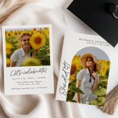 Modern Graduation Party Handgeschreven Script 2-fo Kaart