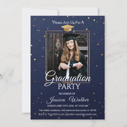 Modern Graduation Party Invitation 2026 Kaart (Voorkant)