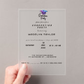Modern Graduation Party Invitation – Elegant Pet & Acryl Uitnodigingen (Insitu (Draagbaar))
