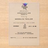 Modern Graduation Party Invitation – Elegant Pet & Acryl Uitnodigingen (Voorkant)