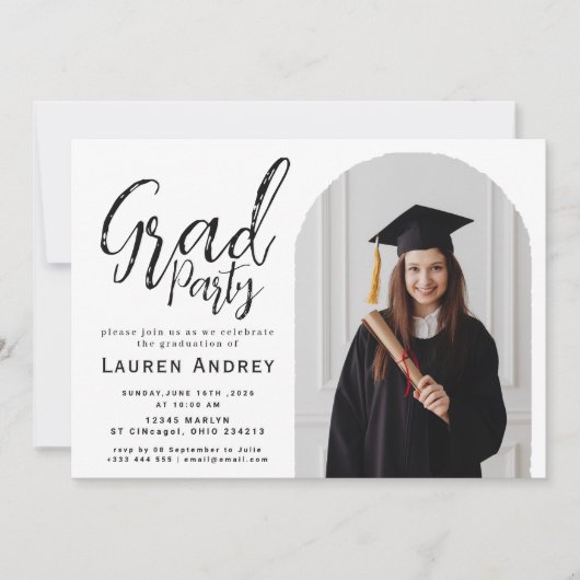 Modern Graduation Party Invitation Kaart (Voorkant)
