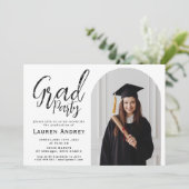 Modern Graduation Party Invitation Kaart (Staand voorkant)