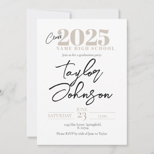 Modern Graduation Party Invitation  Kaart (Voorkant)