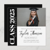 Modern Graduation Party Invitation With photo Kaart (Voorkant / Achterkant)