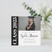 Modern Graduation Party Invitation With photo Kaart (Staand voorkant)