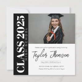 Modern Graduation Party Invitation With photo Kaart