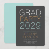 Modern Graduation Party Kaart (Voorkant / Achterkant)