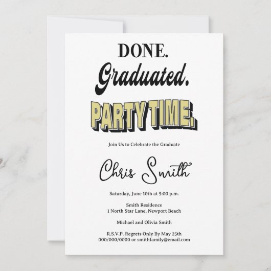 Modern Graduation Party Kaart (Voorkant)