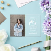 MODERN GRADUATION PARTY PET FOTO ACRYL UITNODIGINGEN (Insitu (Huwelijk))