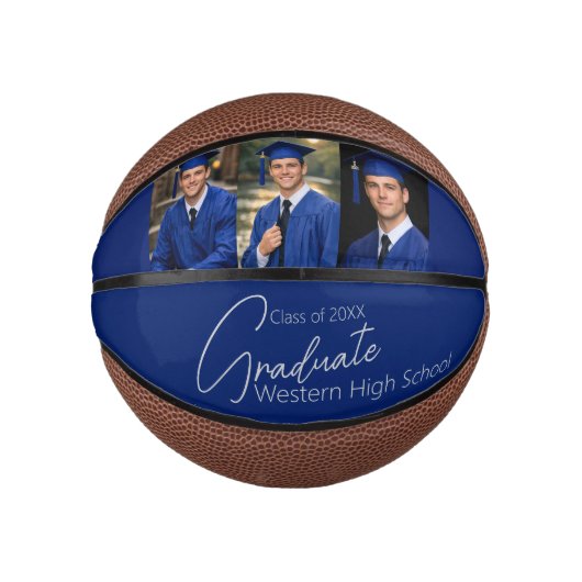 Modern Graduation Party Photo Display Basketbal (Voorkant)