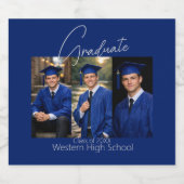 Modern Graduation Party Photo Display Bier Etiket (Enkel label)