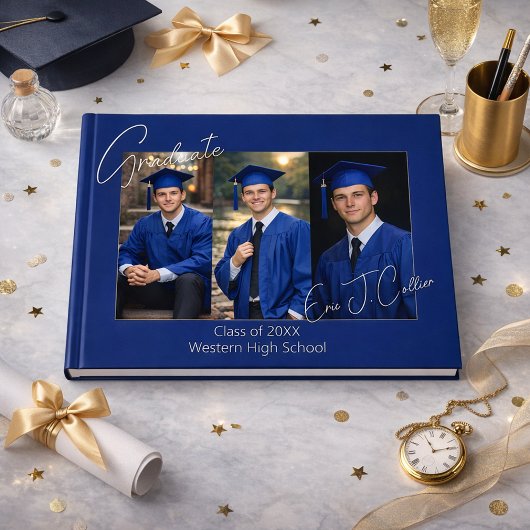 Modern Graduation Party Photo Display Gastenboek