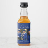 Modern Graduation Party Photo Display Likeurfles Etiket (Voorkant)