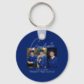 Modern Graduation Party Photo Display Sleutelhanger (Achterkant)