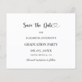 Modern Graduation Party Save the Date card (Achterkant)