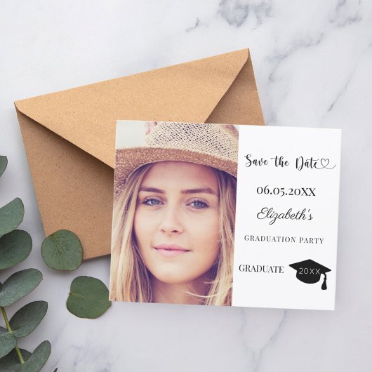 Modern Graduation Party Save the Date card