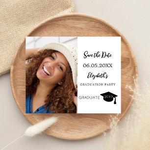 Modern Graduation Party Save the Date kaart