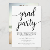 Modern Graduation Party Uitnodiging - Afstudeerder (Voorkant / Achterkant)