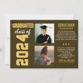 Modern Graduation Party with 2 Photos  Kaart (Voorkant)