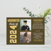 Modern Graduation Party with 2 Photos  Kaart (Staand voorkant)