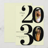 Modern Graduation Photo Invite Kaart (Voorkant / Achterkant)
