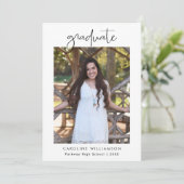 Modern Graduation Photo Open House Invitation Bedankkaart (Staand voorkant)