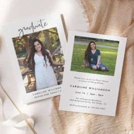 Modern Graduation Photo Open House Invitation Bedankkaart