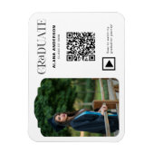 Modern Graduation Photo QR Code Minimal Arch Video Magneet (Verticaal)
