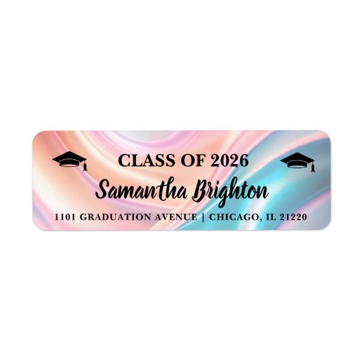 Modern  Graduation Return Address Etiket (Voorkant)