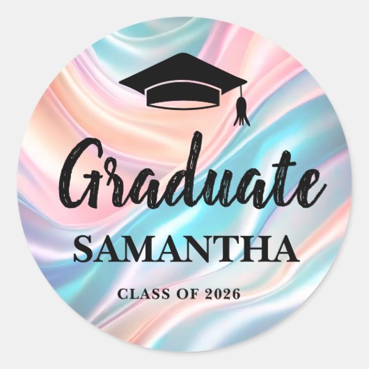 Modern Graduation Ronde Sticker (Voorkant)