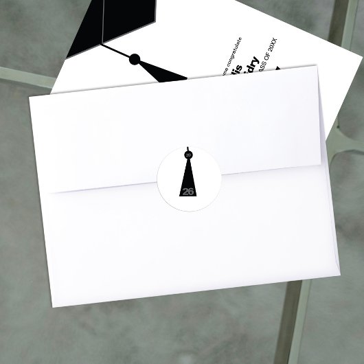 Modern Graduation Tassel Envelope Seal Sticker