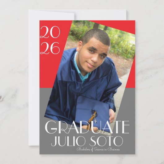 Modern Graduation Typography 2026 Photo Kaart (Voorkant)