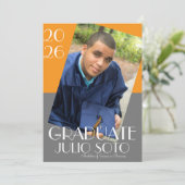 Modern Graduation Typography 2026 Photo Kaart (Staand voorkant)