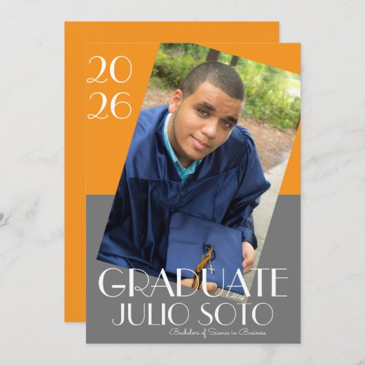 Modern Graduation Typography 2026 Photo Kaart (Voorkant / Achterkant)